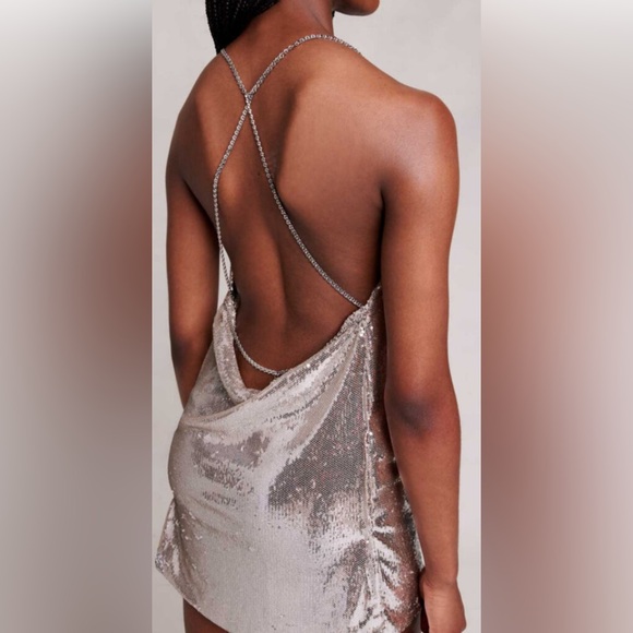 Maje | Dresses | Maje Elegant Silver Sequin Dress | Poshmark